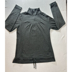 REI Womens M Activewear Top Lightweight Sweatshirt 1/4 Zip Pullover Pockets Gray